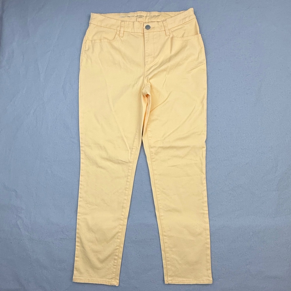 Chico's Pants Women 0 Yellow Ankle Girlfriend Slim Leg Stretch